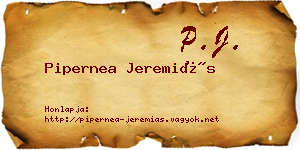 Pipernea Jeremiás névjegykártya
